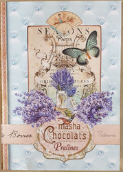 Продуктови Категории Шоколади Masha Красива кутия с белгийски бонбони във формата на книга - Лавандула 3 200 гр.
